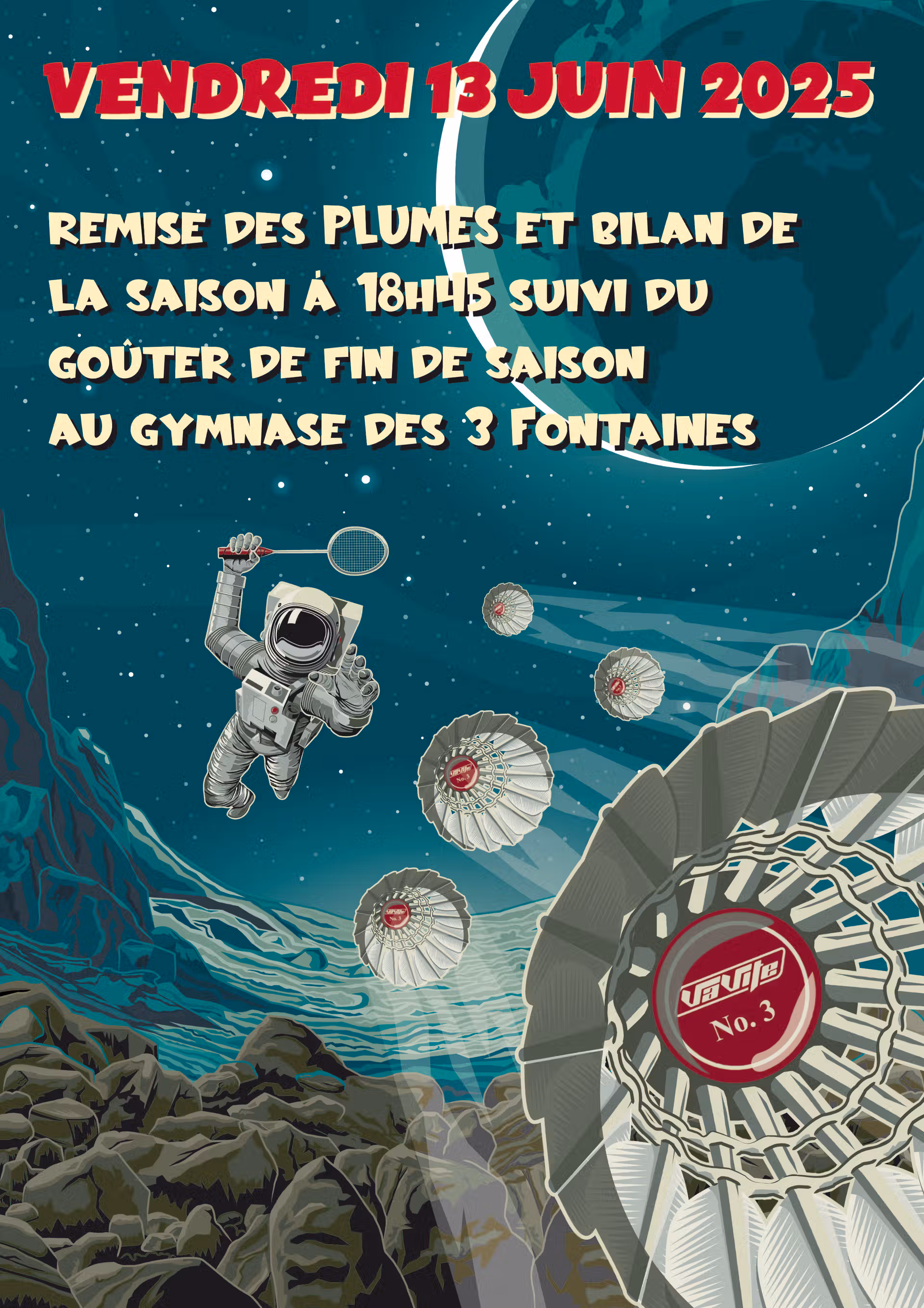 ASJ BADMINTON – REMISE DES PLÛMES ET BILAN DE LA SAISON VENDREDI 13 JUIN 2025