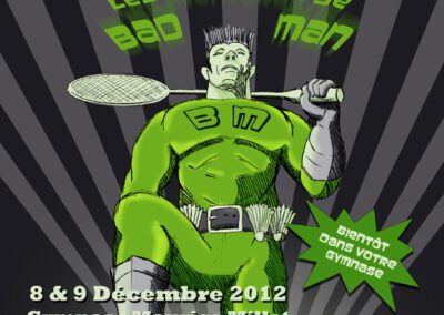 Affiche - ASJ Badminton - 3ᵉ tournoi de Saint JEAN de la RUELLE - 08 et 09 décembre 2012