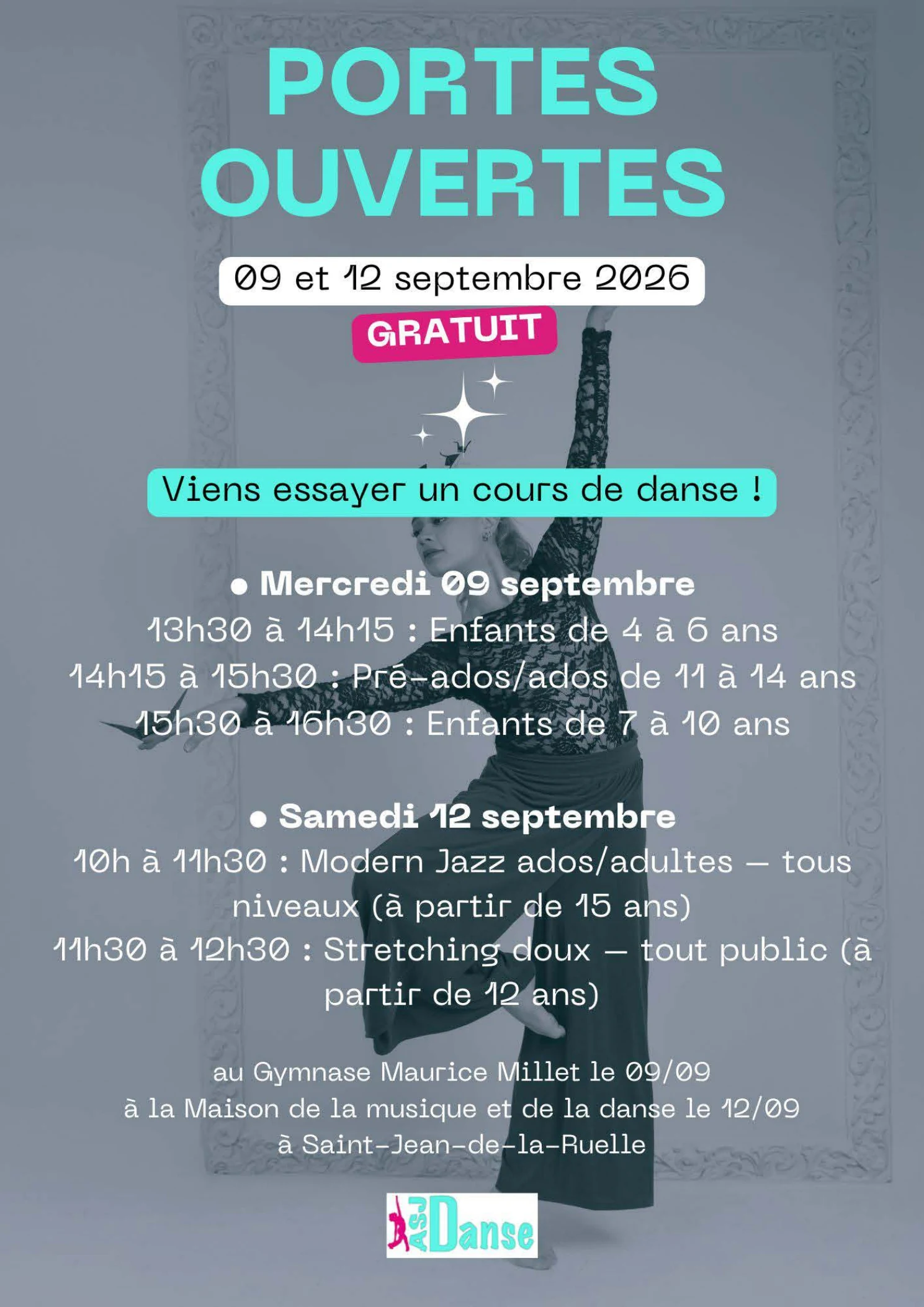 Flyer portes ouvertes ASJ Danse 2026