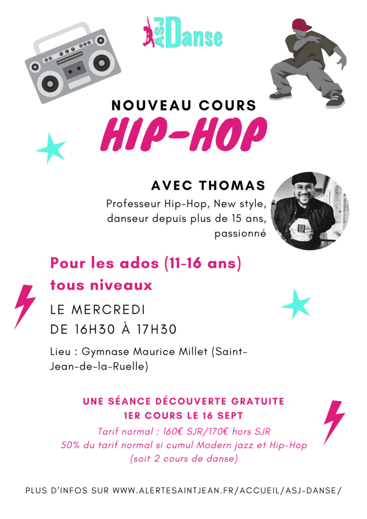 Flyer officiel du cours de Hip-Hop
